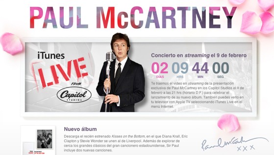 paul mccartney streaming concert Paul McCartney dará un concierto en streaming por iTunes Live